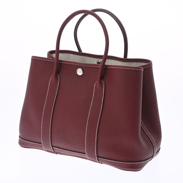 HERMES エルメス ガーデンパーティ TPM ルージュアッシュ パラジウム金具 □O刻印(2011年頃) レディース ネゴンダ ハンドバッグ Aランク 中古 銀蔵