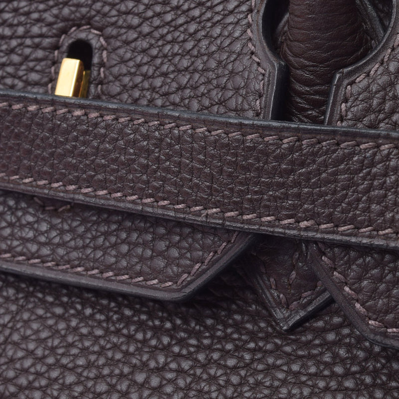 HERMES エルメス バーキン35 ショコラ ゴールド金具 □G刻印(2003年頃) レディース トゴ ハンドバッグ Aランク 中古 銀蔵