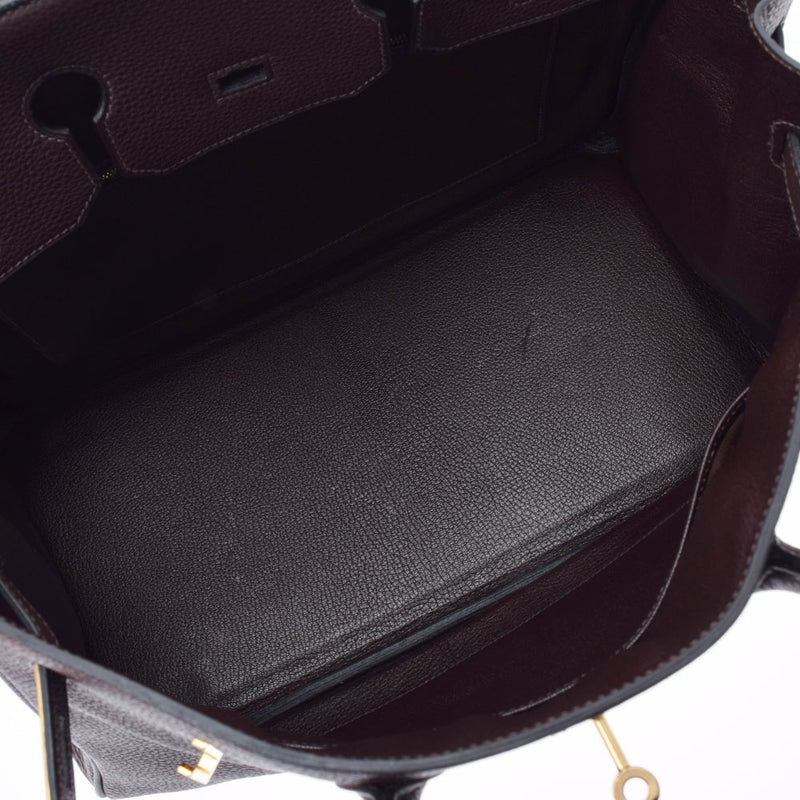 HERMES エルメス バーキン35 ショコラ ゴールド金具 □G刻印(2003年頃) レディース トゴ ハンドバッグ Aランク 中古 銀蔵