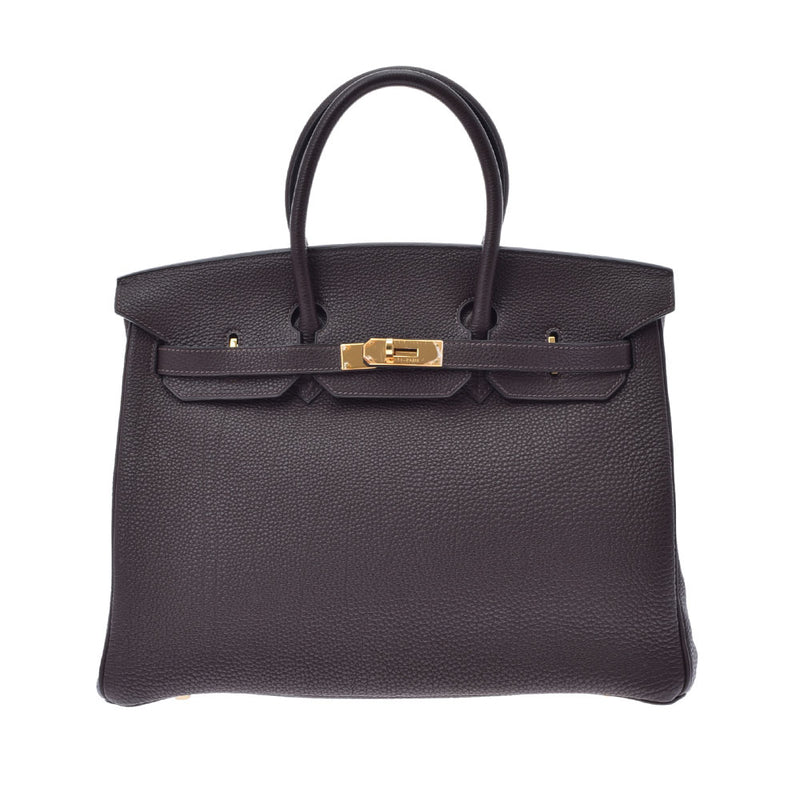 HERMES エルメス バーキン35 ショコラ ゴールド金具 □G刻印(2003年頃) レディース トゴ ハンドバッグ Aランク 中古 銀蔵