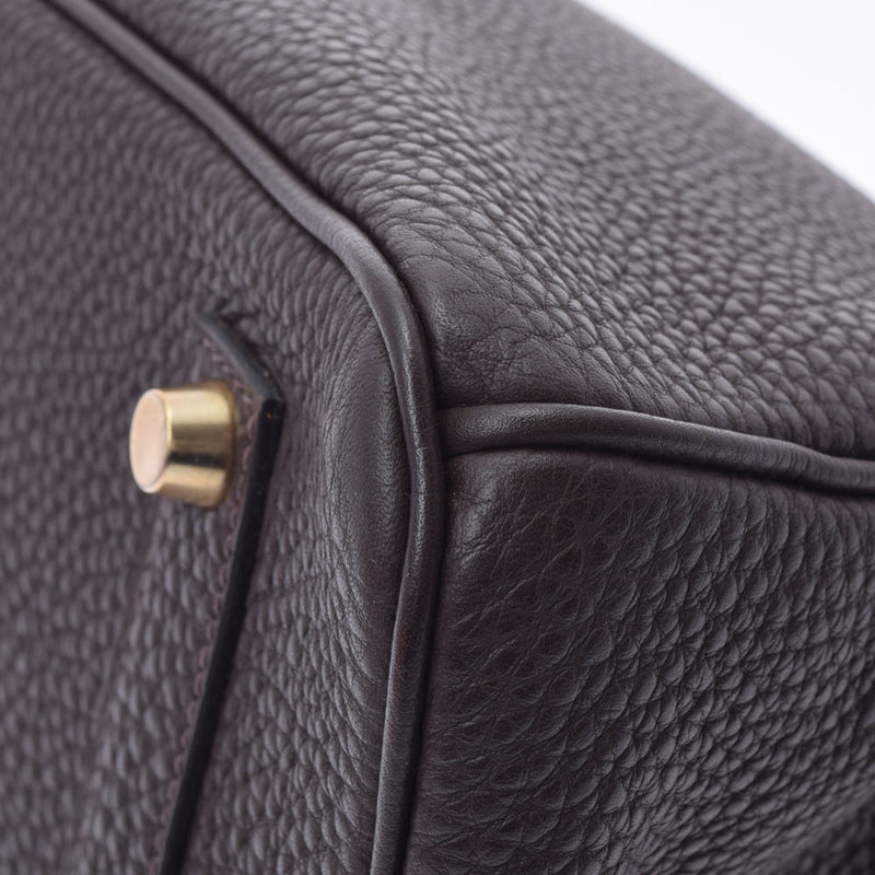 HERMES エルメス バーキン35 ショコラ ゴールド金具 □G刻印(2003年頃) レディース トゴ ハンドバッグ Aランク 中古 銀蔵