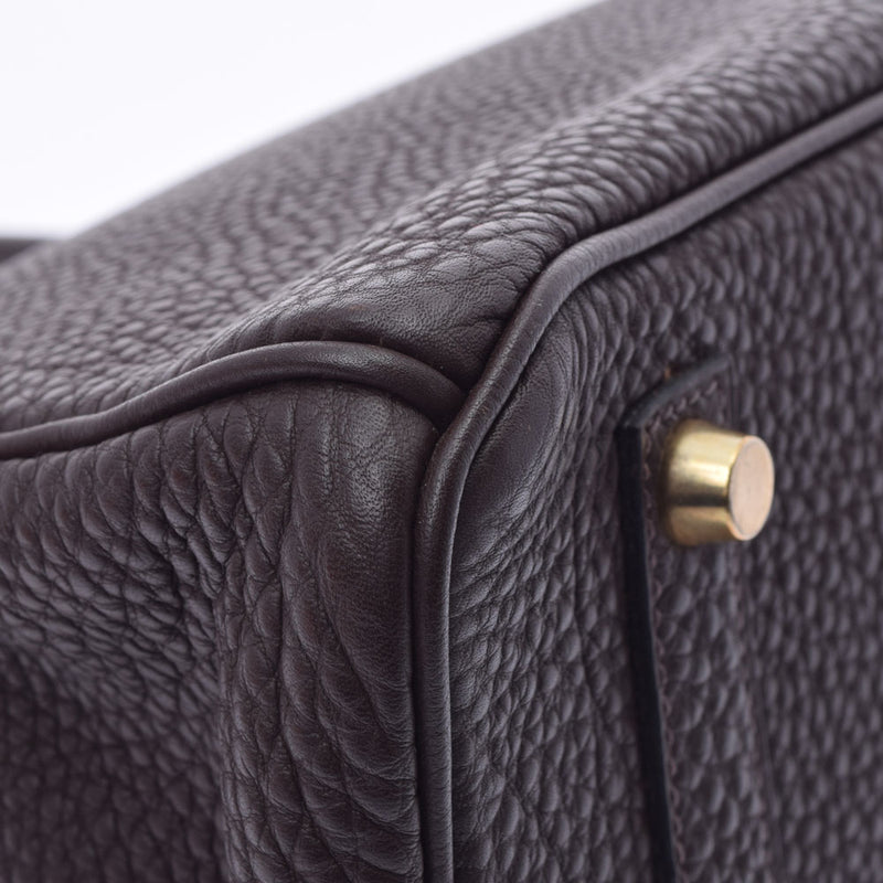 HERMES エルメス バーキン35 ショコラ ゴールド金具 □G刻印(2003年頃) レディース トゴ ハンドバッグ Aランク 中古 銀蔵