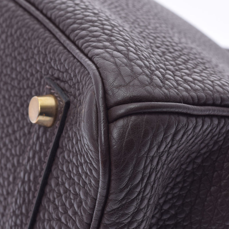HERMES エルメス バーキン35 ショコラ ゴールド金具 □G刻印(2003年頃) レディース トゴ ハンドバッグ Aランク 中古 銀蔵