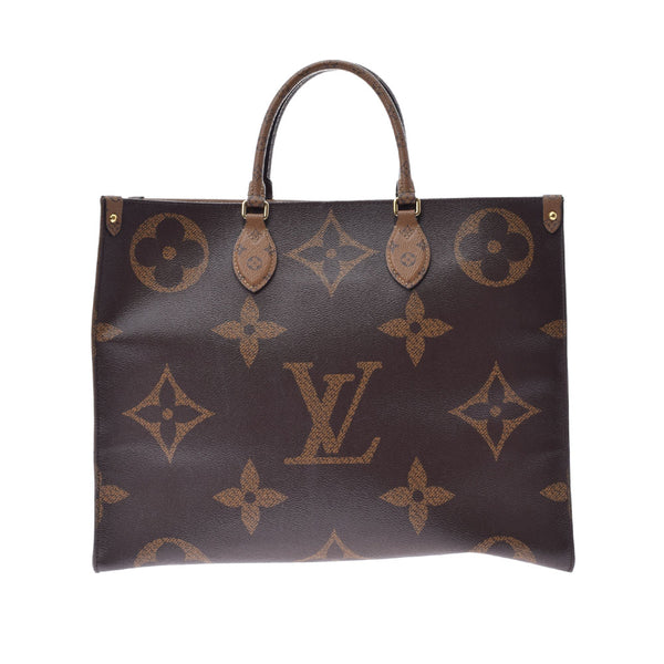 LOUIS VUITTON ルイヴィトン モノグラム リバース オンザゴー GM ブラウン M45320 レディース モノグラムキャンバス 2WAYバッグ ABランク 中古 銀蔵