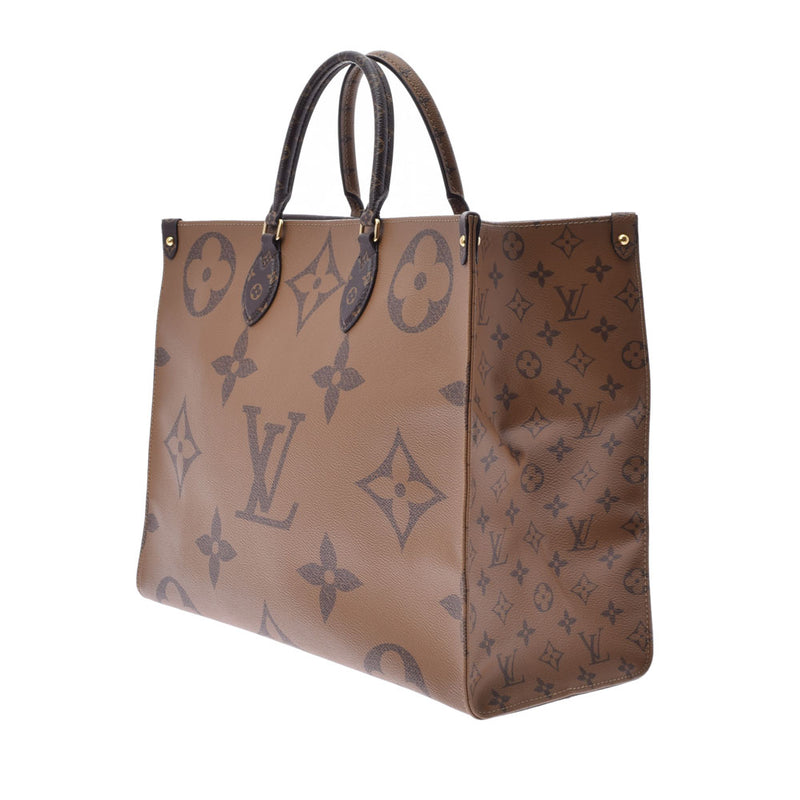 LOUIS VUITTON ルイヴィトン モノグラム リバース オンザゴー GM ブラウン M45320 レディース モノグラムキャンバス 2WAYバッグ ABランク 中古 銀蔵