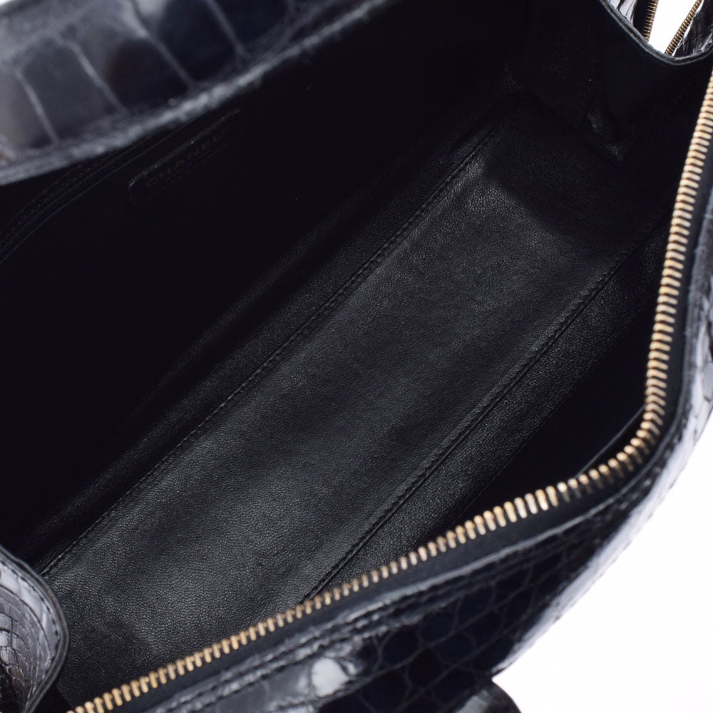 極美品 バリー ボストンバッグ クロコ型押し ゴールド金具