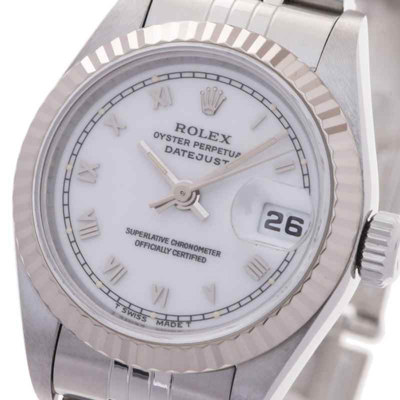 ROLEX ロレックス デイトジャスト 69174 レディース SS/WG 腕時計 自動巻き ホワイト文字盤 Aランク 中古 銀蔵