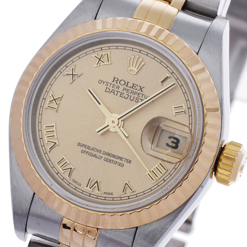 ROLEX ロレックス デイトジャスト 79173 レディース YG/SS 腕時計 自動巻き シャンパン文字盤 Aランク 中古 銀蔵