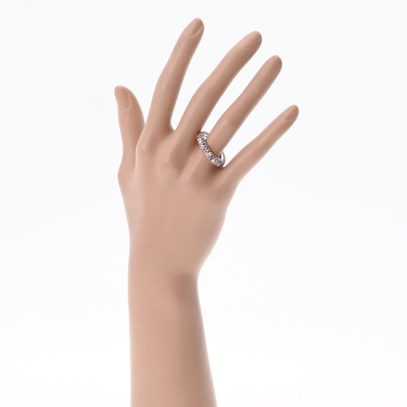サイズ美品 ポンテヴェキオ K18(WG) カラーストーン デザイン リング 指輪