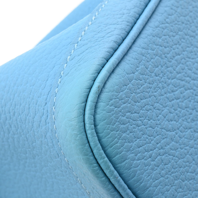 HERMES エルメス ガーデンパーティ PM ブルーノール パラジウム金具 D刻印(2019年頃) レディース ネゴンダ ハンドバッグ Aランク 中古 銀蔵