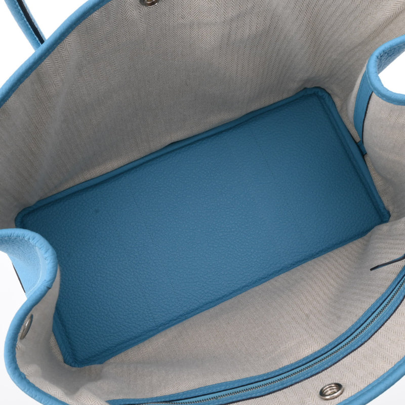 HERMES エルメス ガーデンパーティ PM ブルーノール パラジウム金具 D刻印(2019年頃) レディース ネゴンダ ハンドバッグ Aランク 中古 銀蔵