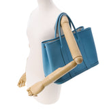 HERMES エルメス ガーデンパーティ PM ブルーノール パラジウム金具 D刻印(2019年頃) レディース ネゴンダ ハンドバッグ Aランク 中古 銀蔵