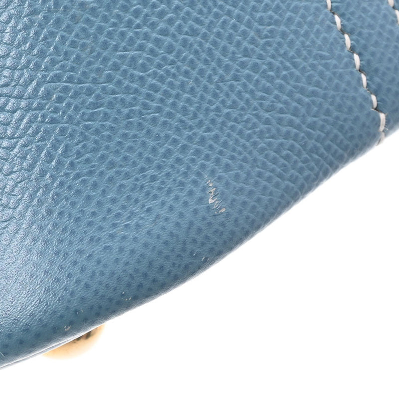 HERMES エルメス ボリード37  ブルージーン ゴールド金具 □F刻印(2002年頃) レディース クシュベル ハンドバッグ ABランク 中古 銀蔵