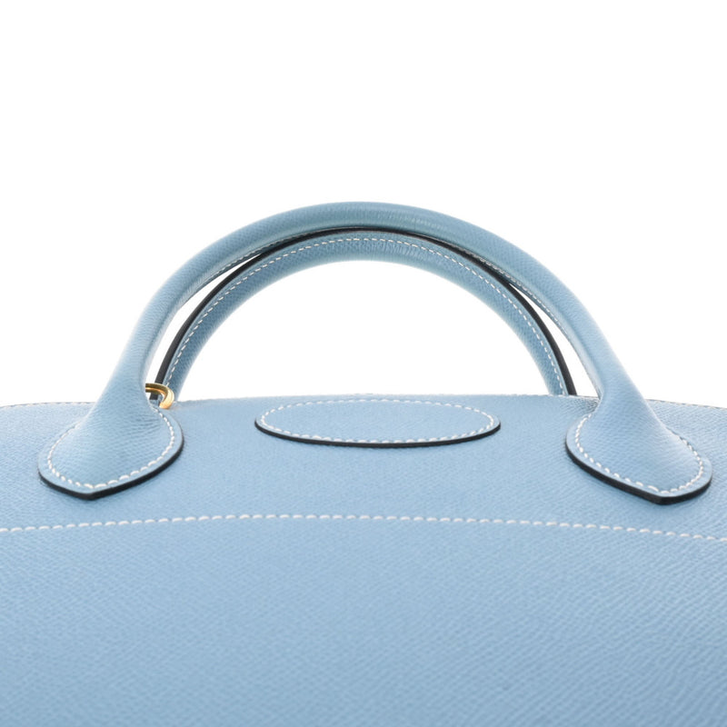 HERMES エルメス ボリード37  ブルージーン ゴールド金具 □F刻印(2002年頃) レディース クシュベル ハンドバッグ ABランク 中古 銀蔵