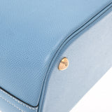 HERMES エルメス ボリード37  ブルージーン ゴールド金具 □F刻印(2002年頃) レディース クシュベル ハンドバッグ ABランク 中古 銀蔵
