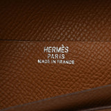 HERMES エルメス ベアン ゴールド パラジウム金具 □K刻印(2007年頃) レディース ヴォーエプソン 二つ折り財布 ABランク 中古 銀蔵