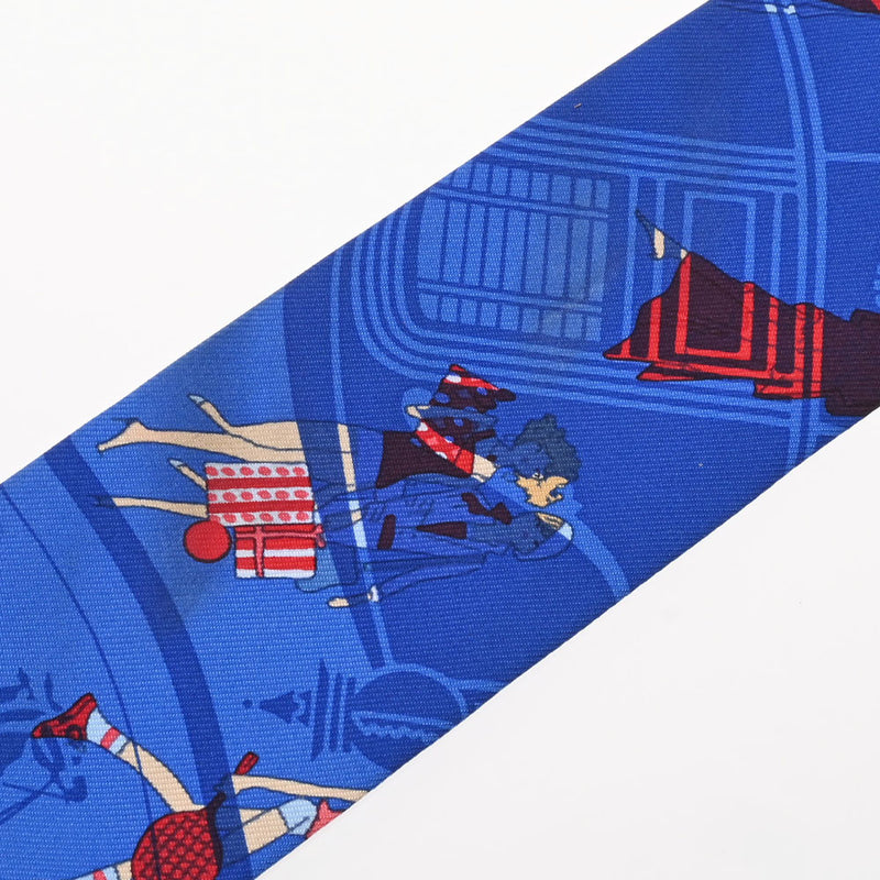 HERMES エルメス ツイリー EX LIBRIS LES PARISIENNE 新タグ ブルー レディース シルク100％ スカーフ Bランク 中古 銀蔵