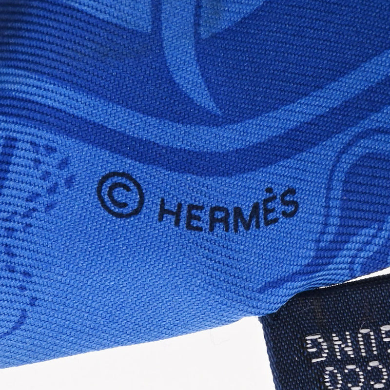 HERMES エルメス ツイリー EX LIBRIS LES PARISIENNE 新タグ ブルー レディース シルク100％ スカーフ Bランク 中古 銀蔵