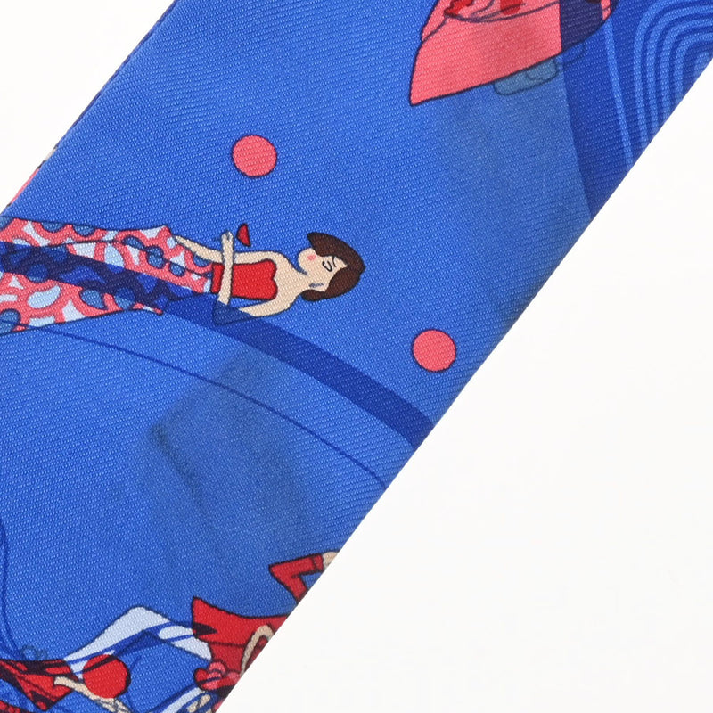 HERMES エルメス ツイリー EX LIBRIS LES PARISIENNE 新タグ ブルー レディース シルク100％ スカーフ Bランク 中古 銀蔵