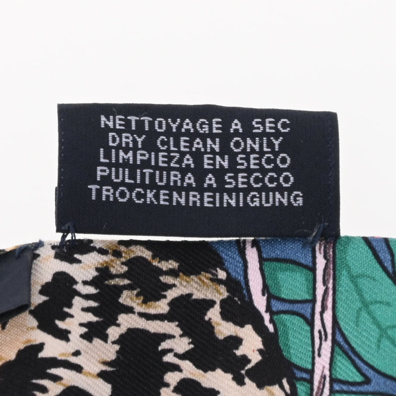 HERMES エルメス ツイリードール  JUNGLE LOVE LOVE 2021AW ブルー レディース シルク100％ スカーフ ABランク 中古 銀蔵