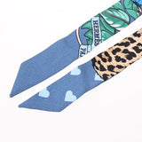 HERMES エルメス ツイリードール  JUNGLE LOVE LOVE 2021AW ブルー レディース シルク100％ スカーフ ABランク 中古 銀蔵