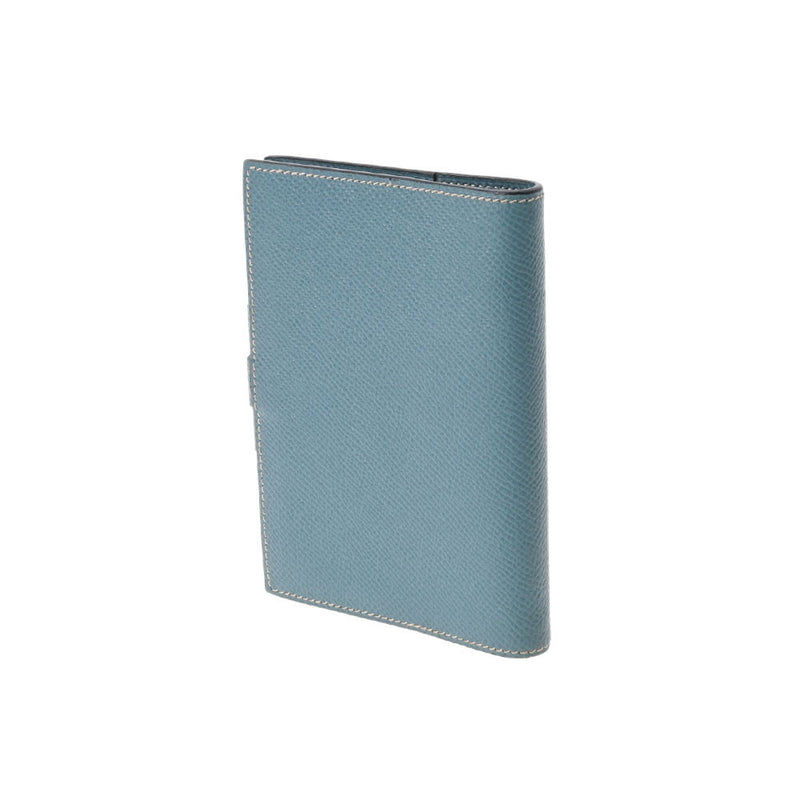 HERMES エルメス アジェンダ GM ブルージーン パラジウム金具 □E刻印(2001年頃) ユニセックス クシュベル 手帳カバー ABランク 中古 銀蔵