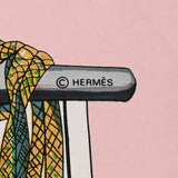 HERMES エルメス カレ90 PASEMENTERIE(紐飾り) 白/ピンク系 レディース シルク100％ スカーフ ABランク 中古 銀蔵
