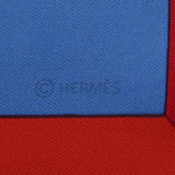 HERMES エルメス カレ90 鴨柄 青/赤 レディース シルク100％ スカーフ Aランク 中古 銀蔵