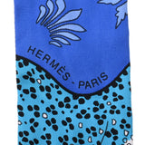 HERMES エルメス ツイリー レオパード柄 青 レディース シルク100％ スカーフ Aランク 中古 銀蔵