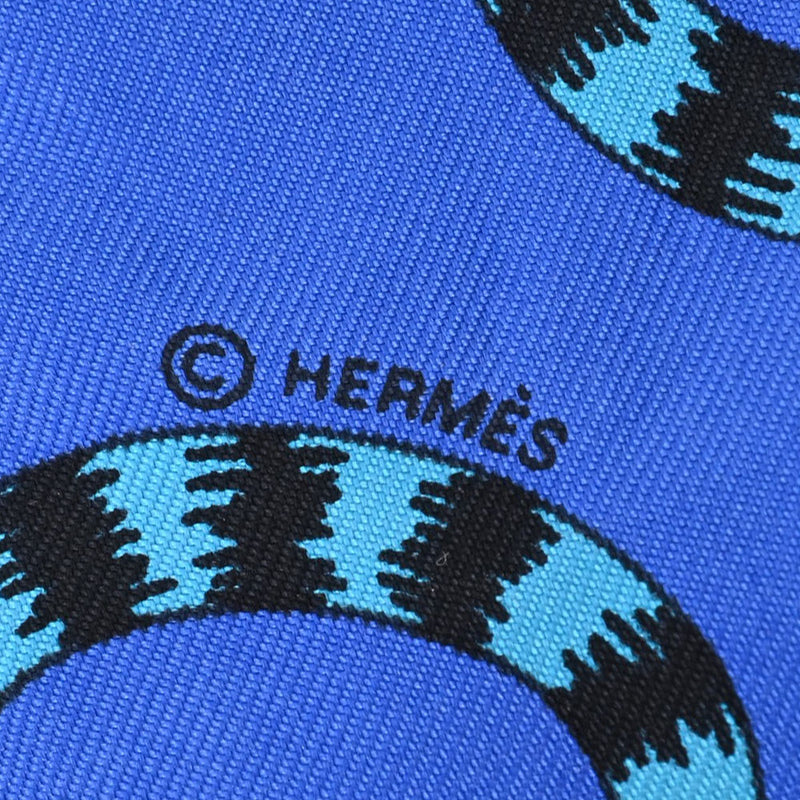 HERMES エルメス ツイリー レオパード柄 青 レディース シルク100％ スカーフ Aランク 中古 銀蔵
