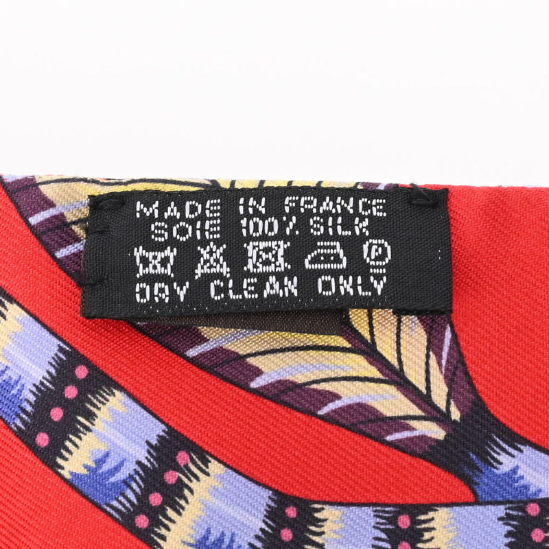 HERMES エルメス ツイリーsavana dance/サバンナのダンス 赤/青 レディース シルク100％ スカーフ Aランク 中古 銀蔵