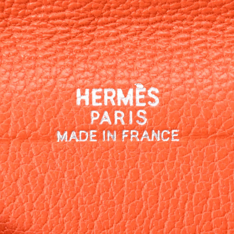 HERMES エルメス カルヴィ オレンジ □I刻印(2005年頃) ユニセックス シェーブル カードケース Bランク 中古 銀蔵