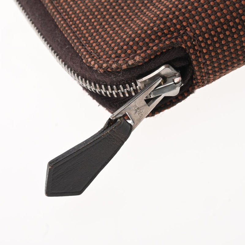 HERMES エルメス エールライン ショコラ シルバー金具 ユニセックス キャンバス 手帳カバー ABランク 中古 銀蔵