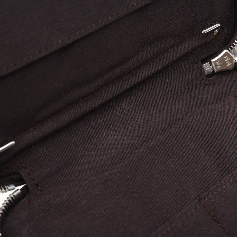 HERMES エルメス エールライン ショコラ シルバー金具 ユニセックス キャンバス 手帳カバー ABランク 中古 銀蔵