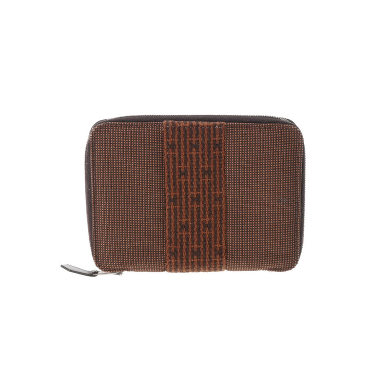 HERMES エルメス エールライン ショコラ シルバー金具 ユニセックス キャンバス 手帳カバー ABランク 中古 銀蔵