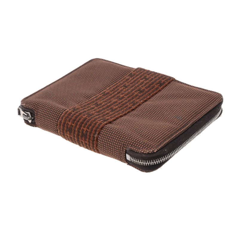 HERMES エルメス エールライン ショコラ シルバー金具 ユニセックス キャンバス 手帳カバー ABランク 中古 銀蔵