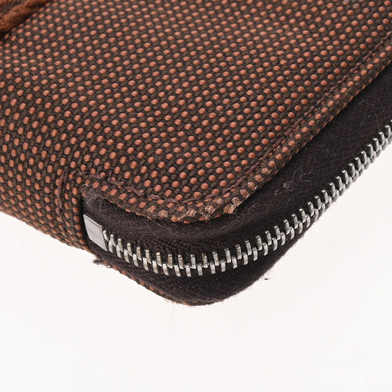 HERMES エルメス エールライン ショコラ シルバー金具 ユニセックス キャンバス 手帳カバー ABランク 中古 銀蔵