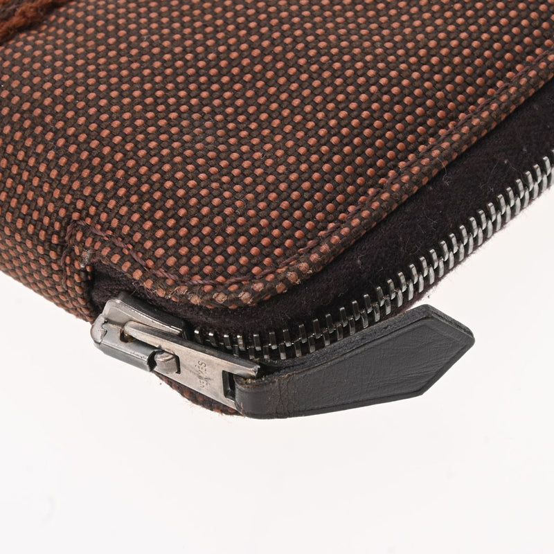 HERMES エルメス エールライン ショコラ シルバー金具 ユニセックス キャンバス 手帳カバー ABランク 中古 銀蔵