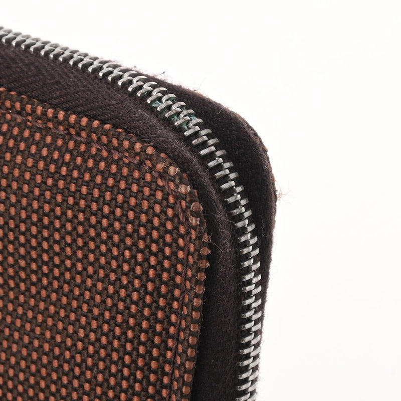 HERMES エルメス エールライン ショコラ シルバー金具 ユニセックス キャンバス 手帳カバー ABランク 中古 銀蔵