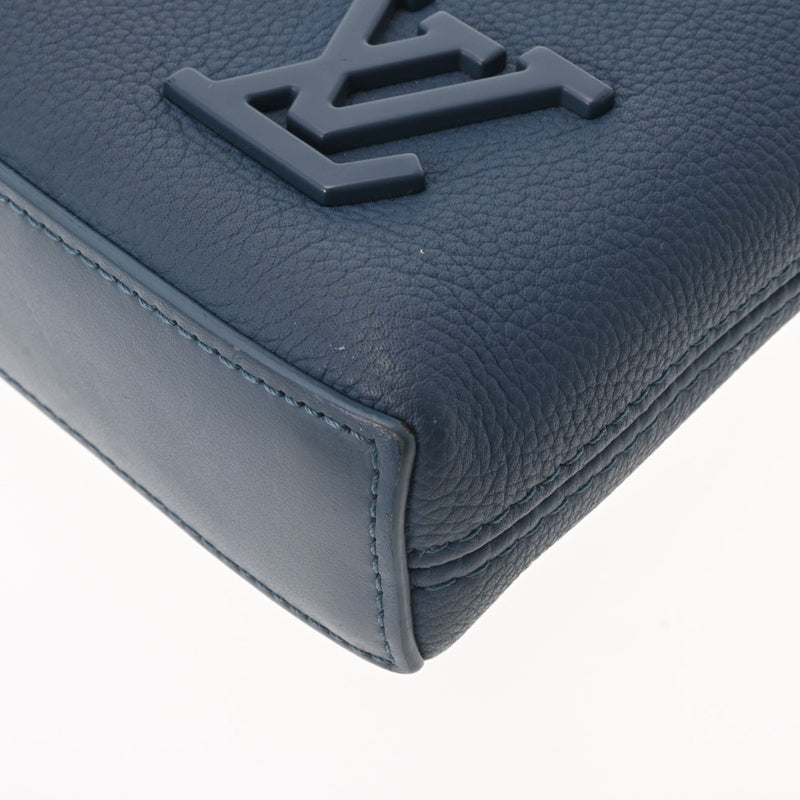 LOUIS VUITTON ルイヴィトン アエログラム ポシェット IPAD ネイビー M81029 メンズ グレインカーフレザー クラッチバッグ Aランク 中古 銀蔵