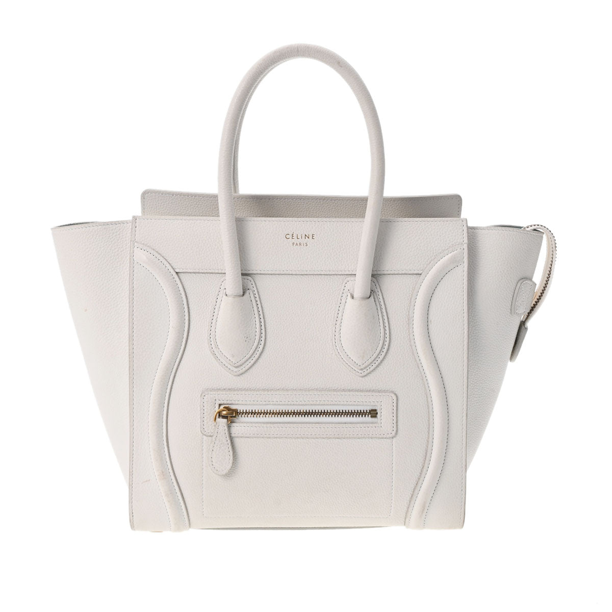 CELINE セリーヌ ラゲージ マイクロショッパー ホワイト ゴールド金具