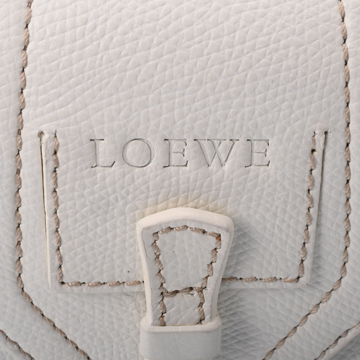 ロエベトラベラー ミニボウリングバッグ ホワイト シルバー金具