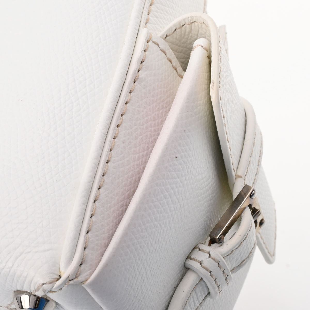 ロエベトラベラー ミニボウリングバッグ ホワイト シルバー金具