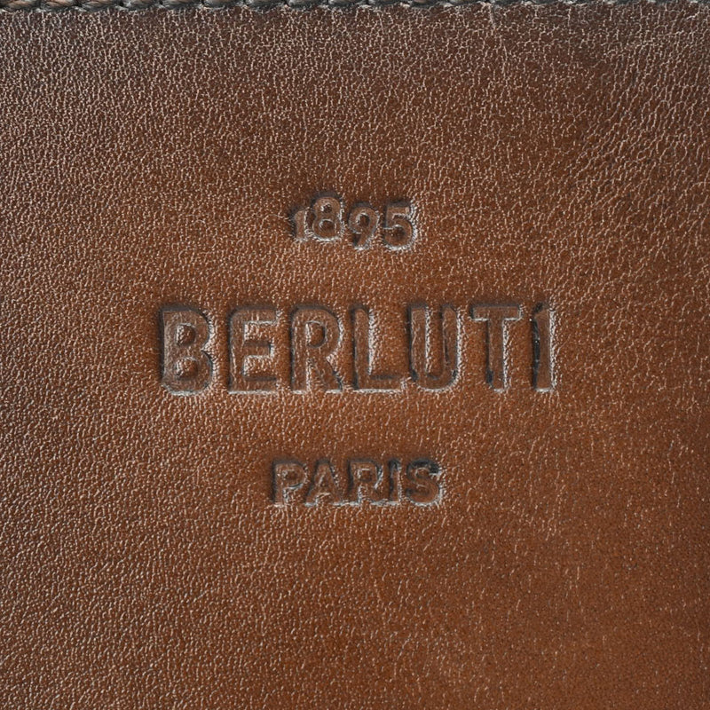 BERLUTI ベルルッティ ドゥジュール ブラウン シルバー金具 メンズ スクリットレザー ブリーフケース Aランク 中古 銀蔵