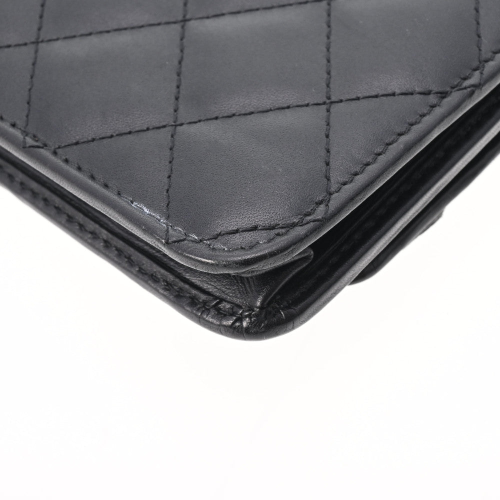 CHANEL シャネル カンボンライン 黒/ピンク シルバー金具 レディース 