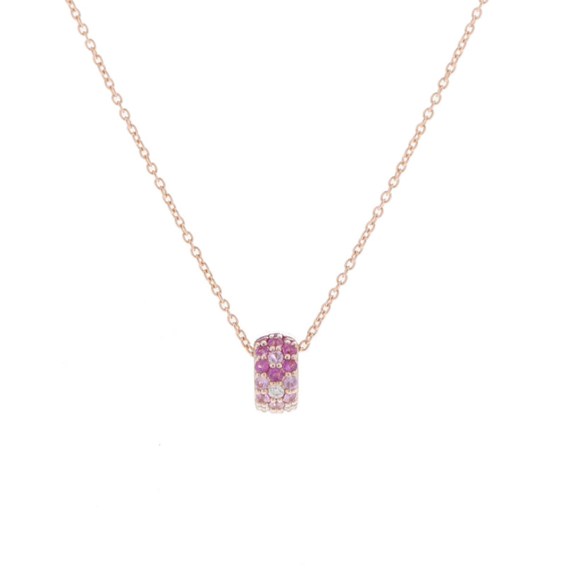 Ponte Vecchio ポンテヴェキオ ロトンド ネックレス サファイア0.13ct ダイヤ0.05ct レディース K18ピンクゴールド ネックレス Aランク 中古 銀蔵