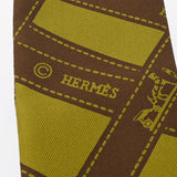 HERMES エルメス ツイリー ボルデュックリボン 旧タグ カーキ/ブラウン レディース シルク100％ スカーフ ABランク 中古 銀蔵