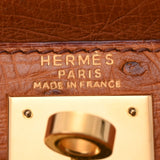 HERMES エルメス ケリー28 外縫い ブラウン ゴールド金具 〇Z刻印(1996年頃) レディース オーストリッチ 2WAYバッグ Aランク 中古 銀蔵