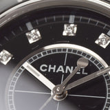 CHANEL シャネル J12 33mm 12Pダイヤ H1625 レディース 黒セラミック 腕時計 クオーツ ブラック文字盤 Aランク 中古 銀蔵