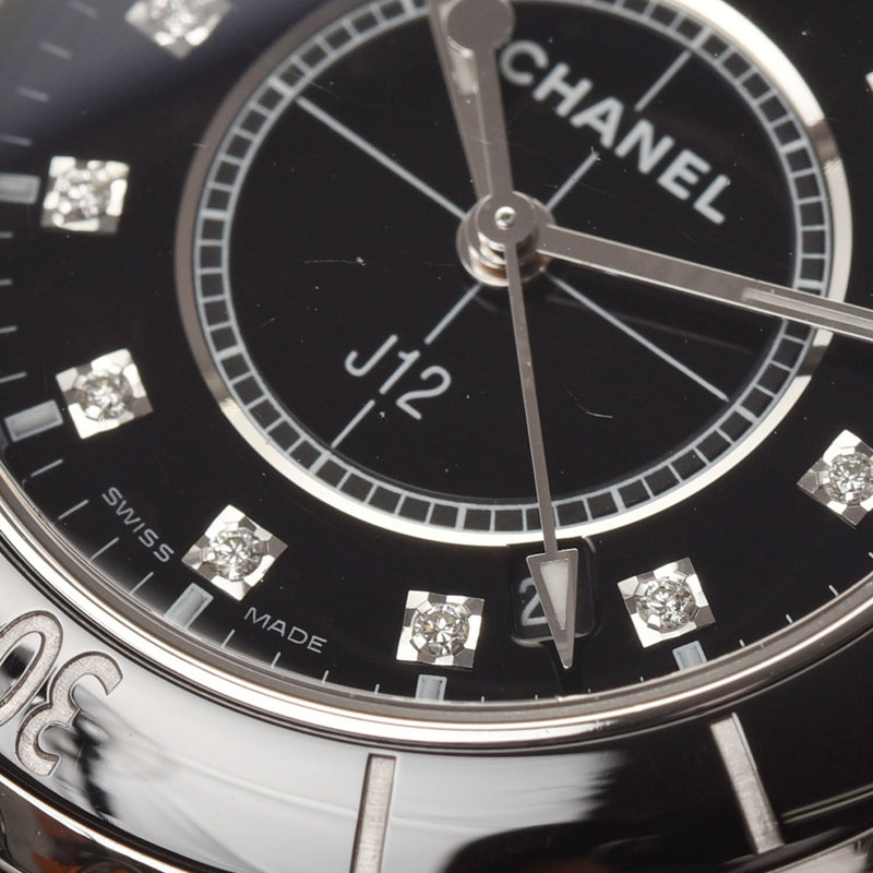 シャネルJ12 33mm 12Pダイヤ レディース 腕時計 H1625 CHANEL 中古 ...